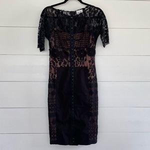 chinese dress ladies Byron Lars Anthropologie Size 0 Beguile CARISSIMA Dress Navy / 0